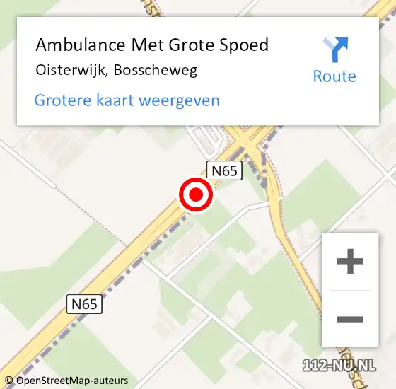 Locatie op kaart van de 112 melding: Ambulance Met Grote Spoed Naar Oisterwijk, Bosscheweg op 11 april 2017 17:22