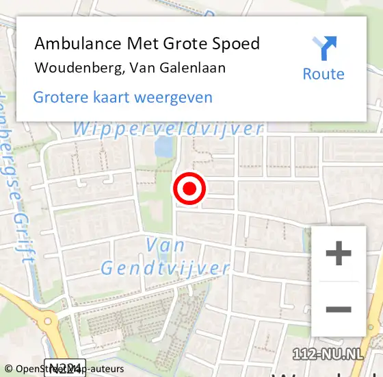 Locatie op kaart van de 112 melding: Ambulance Met Grote Spoed Naar Woudenberg, Van Galenlaan op 11 april 2017 17:26