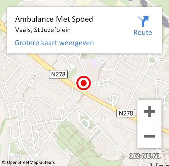 Locatie op kaart van de 112 melding: Ambulance Met Spoed Naar Vaals, St Jozefplein op 16 januari 2014 20:30