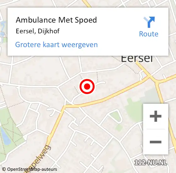 Locatie op kaart van de 112 melding: Ambulance Met Spoed Naar Eersel, Dijkhof op 11 april 2017 18:10