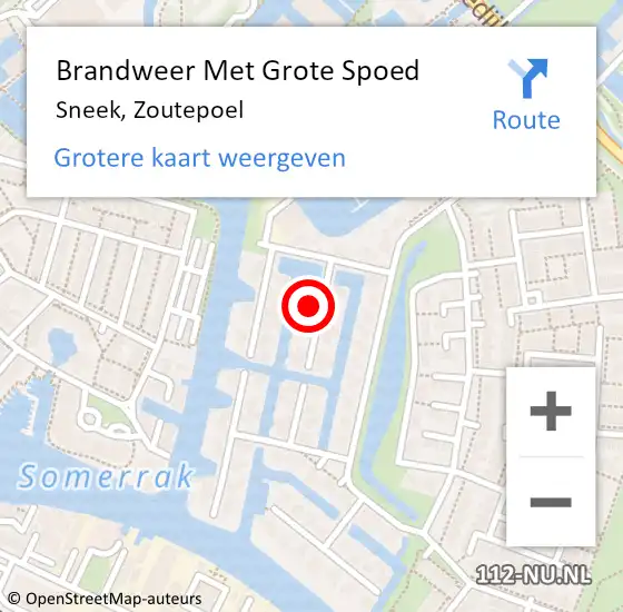 Locatie op kaart van de 112 melding: Brandweer Met Grote Spoed Naar Sneek, Zoutepoel op 11 april 2017 18:30