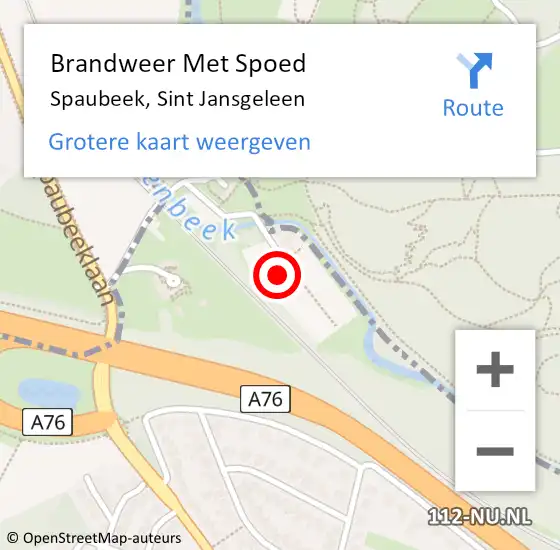 Locatie op kaart van de 112 melding: Brandweer Met Spoed Naar Spaubeek, Sint Jansgeleen op 11 april 2017 18:44