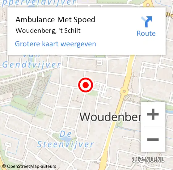 Locatie op kaart van de 112 melding: Ambulance Met Spoed Naar Woudenberg, 't Schilt op 11 april 2017 21:55