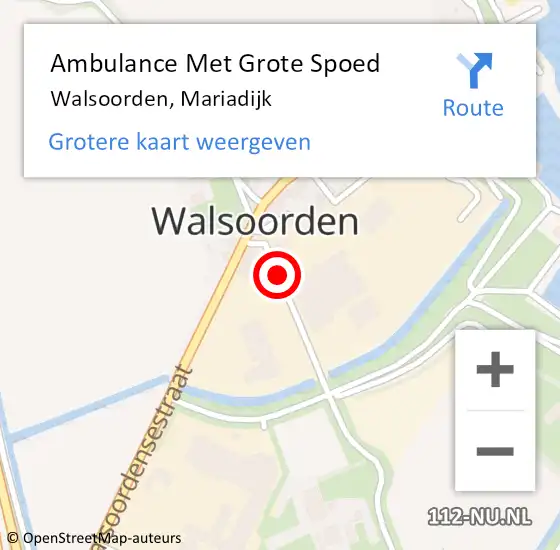 Locatie op kaart van de 112 melding: Ambulance Met Grote Spoed Naar Walsoorden, Mariadijk op 11 april 2017 22:27