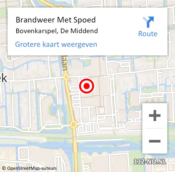 Locatie op kaart van de 112 melding: Brandweer Met Spoed Naar Bovenkarspel, De Middend op 12 april 2017 08:54