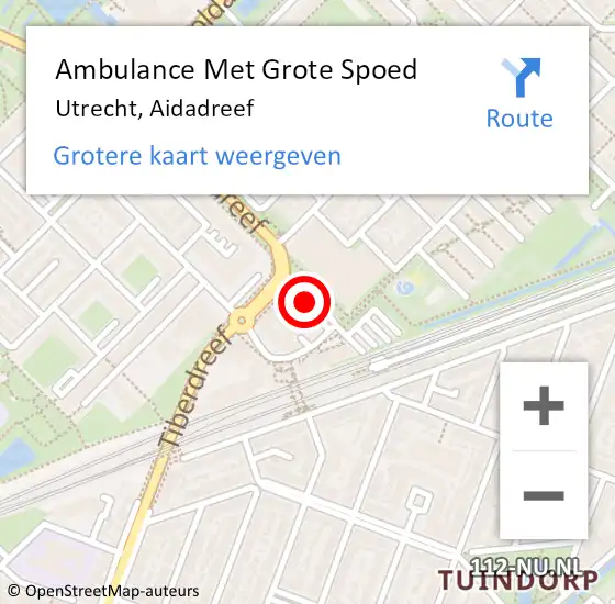 Locatie op kaart van de 112 melding: Ambulance Met Grote Spoed Naar Utrecht, Aidadreef op 12 april 2017 09:36