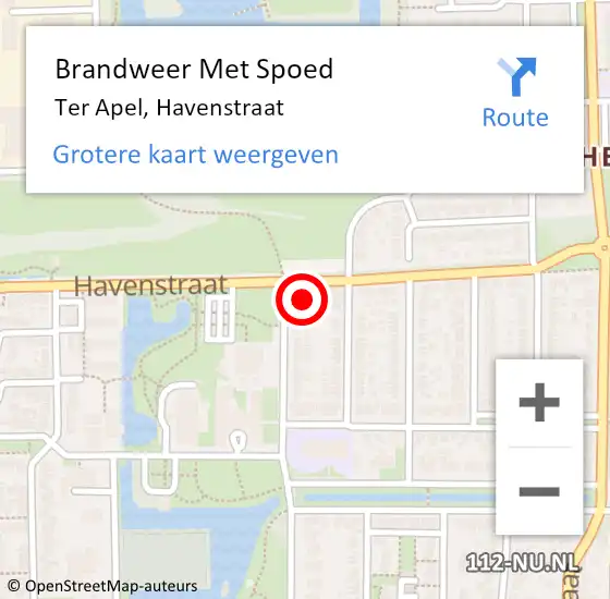 Locatie op kaart van de 112 melding: Brandweer Met Spoed Naar Ter Apel, Havenstraat op 12 april 2017 10:23