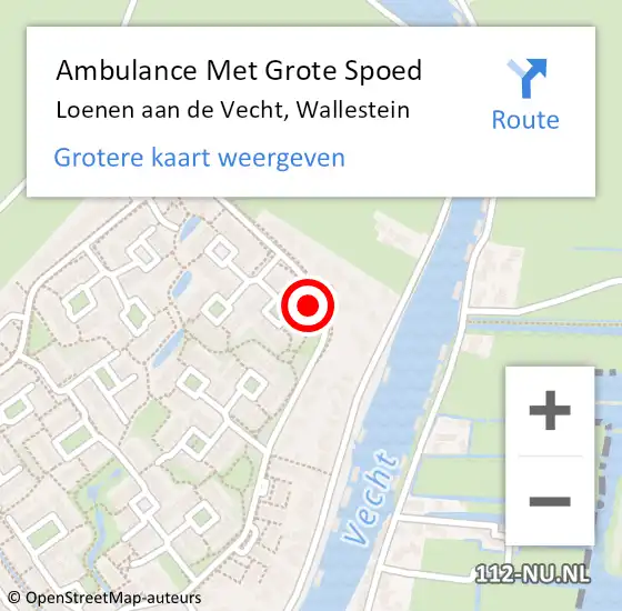 Locatie op kaart van de 112 melding: Ambulance Met Grote Spoed Naar Loenen aan de Vecht, Wallestein op 12 april 2017 10:52