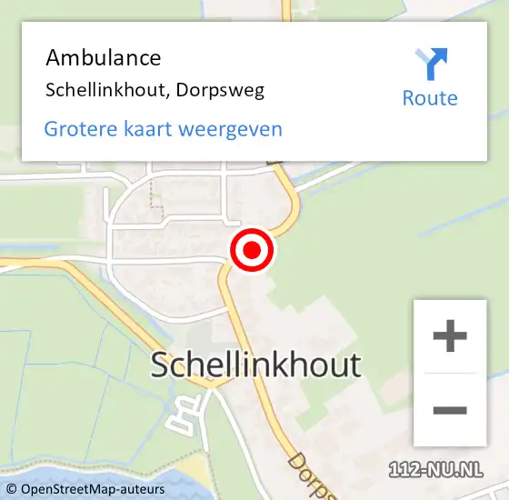 Locatie op kaart van de 112 melding: Ambulance Schellinkhout, Dorpsweg op 12 april 2017 11:02