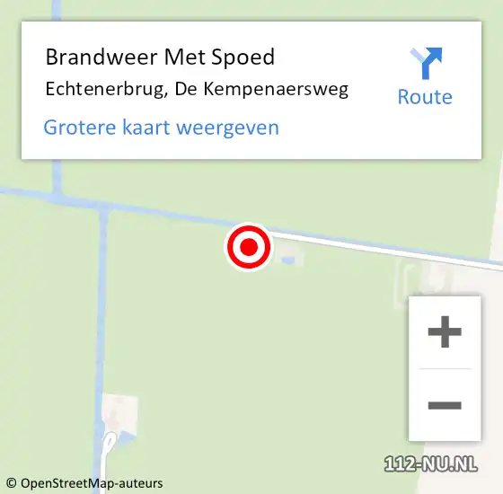 Locatie op kaart van de 112 melding: Brandweer Met Spoed Naar Echtenerbrug, De Kempenaersweg op 12 april 2017 11:10