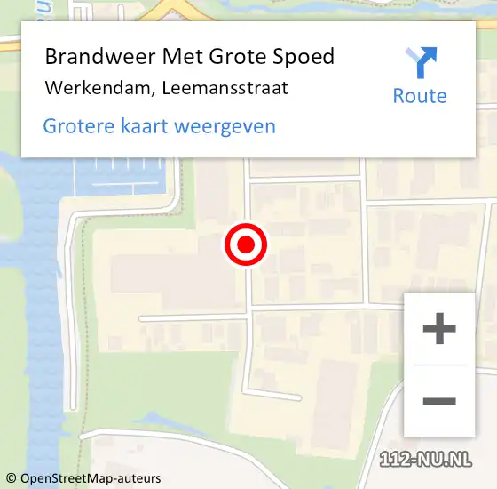 Locatie op kaart van de 112 melding: Brandweer Met Grote Spoed Naar Werkendam, Leemansstraat op 12 april 2017 12:14