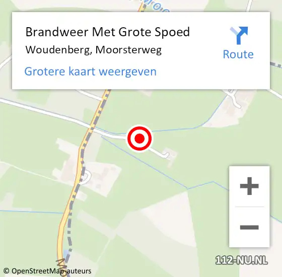 Locatie op kaart van de 112 melding: Brandweer Met Grote Spoed Naar Woudenberg, Moorsterweg op 12 april 2017 12:53