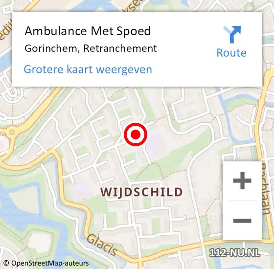 Locatie op kaart van de 112 melding: Ambulance Met Spoed Naar Gorinchem, Retranchement op 12 april 2017 13:20