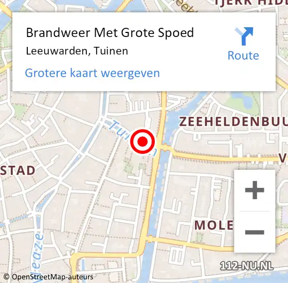 Locatie op kaart van de 112 melding: Brandweer Met Grote Spoed Naar Leeuwarden, Tuinen op 12 april 2017 14:08