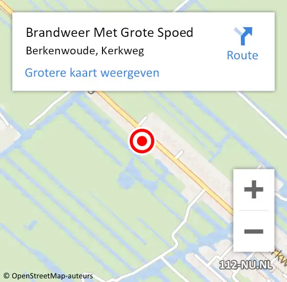 Locatie op kaart van de 112 melding: Brandweer Met Grote Spoed Naar Berkenwoude, Kerkweg op 12 april 2017 14:13