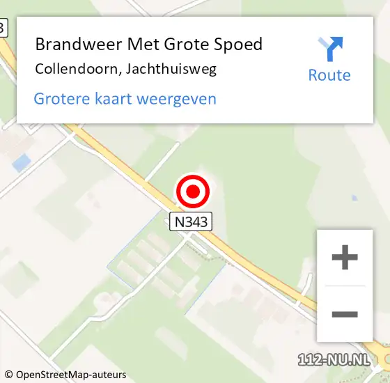 Locatie op kaart van de 112 melding: Brandweer Met Grote Spoed Naar Collendoorn, Jachthuisweg op 12 april 2017 14:25