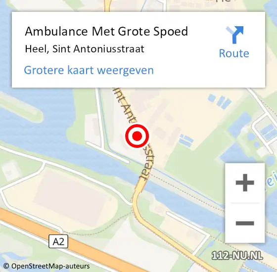 Locatie op kaart van de 112 melding: Ambulance Met Grote Spoed Naar Heel, Sint Antoniusstraat op 12 april 2017 15:29