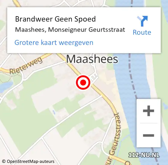 Locatie op kaart van de 112 melding: Brandweer Geen Spoed Naar Maashees, Monseigneur Geurtsstraat op 12 april 2017 15:30