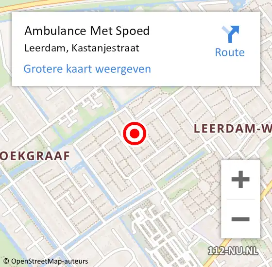 Locatie op kaart van de 112 melding: Ambulance Met Spoed Naar Leerdam, Kastanjestraat op 12 april 2017 16:45