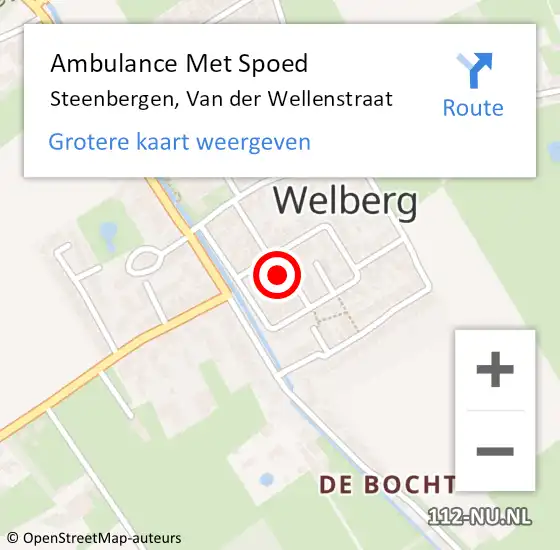 Locatie op kaart van de 112 melding: Ambulance Met Spoed Naar Steenbergen, Van der Wellenstraat op 12 april 2017 18:19