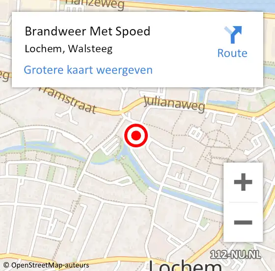 Locatie op kaart van de 112 melding: Brandweer Met Spoed Naar Lochem, Walsteeg op 16 januari 2014 23:51