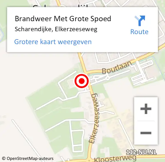 Locatie op kaart van de 112 melding: Brandweer Met Grote Spoed Naar Scharendijke, Elkerzeeseweg op 12 april 2017 19:14