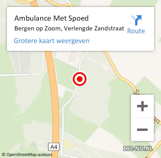 Locatie op kaart van de 112 melding: Ambulance Met Spoed Naar Bergen op Zoom, Verlengde Zandstraat op 12 april 2017 19:51