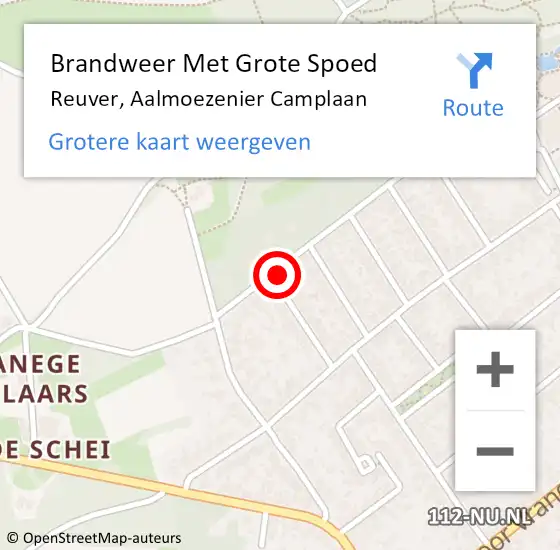 Locatie op kaart van de 112 melding: Brandweer Met Grote Spoed Naar Reuver, Aalmoezenier Camplaan op 12 april 2017 19:51