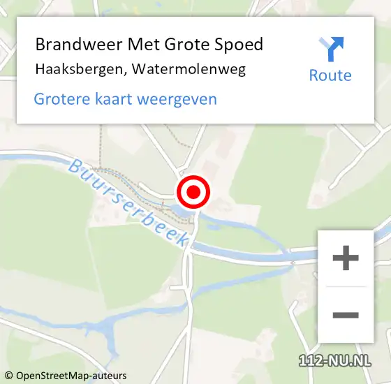 Locatie op kaart van de 112 melding: Brandweer Met Grote Spoed Naar Haaksbergen, Watermolenweg op 12 april 2017 19:53