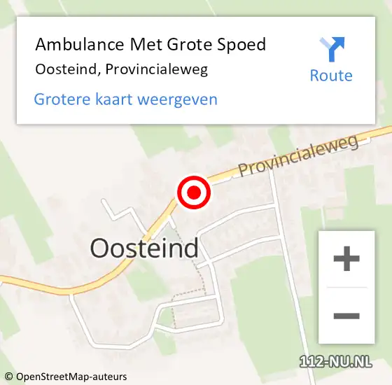 Locatie op kaart van de 112 melding: Ambulance Met Grote Spoed Naar Oosteind, Provincialeweg op 12 april 2017 20:07