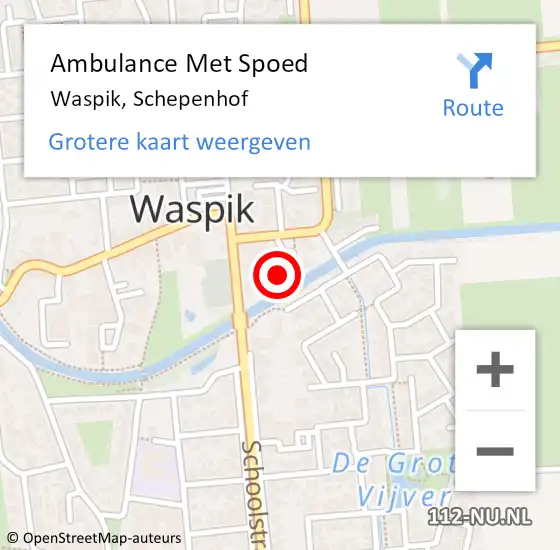 Locatie op kaart van de 112 melding: Ambulance Met Spoed Naar Waspik, Schepenhof op 12 april 2017 20:38