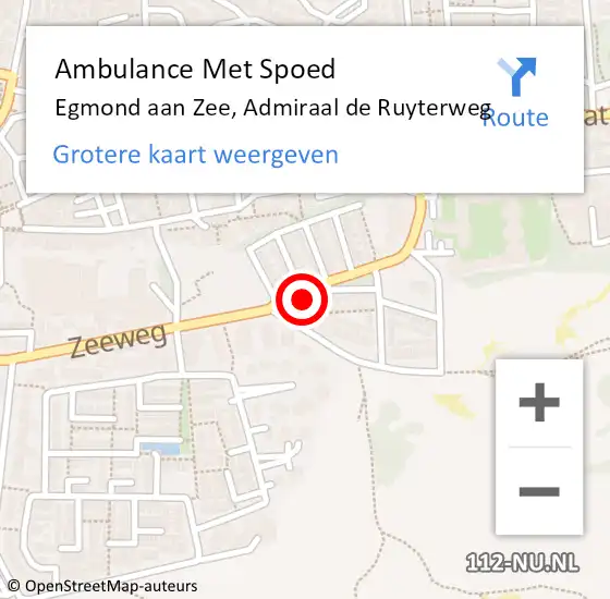 Locatie op kaart van de 112 melding: Ambulance Met Spoed Naar Egmond aan Zee, Admiraal de Ruyterweg op 12 april 2017 20:49