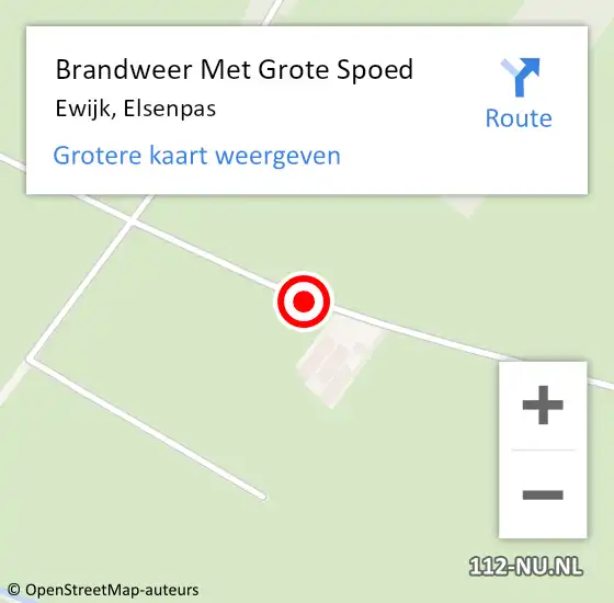 Locatie op kaart van de 112 melding: Brandweer Met Grote Spoed Naar Ewijk, Elsenpas op 12 april 2017 21:29