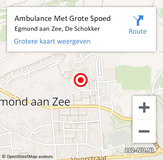 Locatie op kaart van de 112 melding: Ambulance Met Grote Spoed Naar Egmond aan Zee, De Schokker op 12 april 2017 22:15