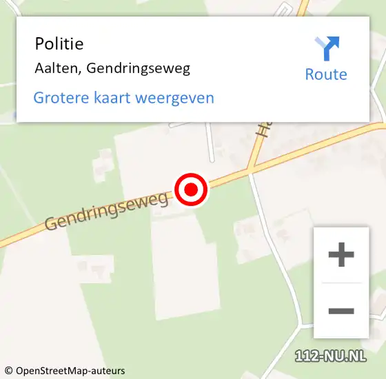 Locatie op kaart van de 112 melding: Politie Aalten, Gendringseweg op 17 januari 2014 00:27