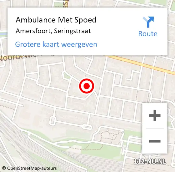 Locatie op kaart van de 112 melding: Ambulance Met Spoed Naar Amersfoort, Seringstraat op 13 april 2017 01:36