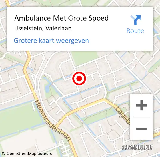 Locatie op kaart van de 112 melding: Ambulance Met Grote Spoed Naar IJsselstein, Valeriaan op 13 april 2017 05:37