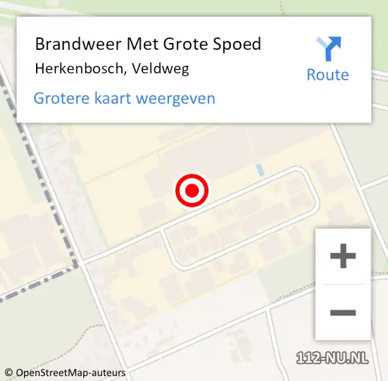 Locatie op kaart van de 112 melding: Brandweer Met Grote Spoed Naar Herkenbosch, Veldweg op 13 april 2017 09:45