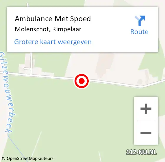 Locatie op kaart van de 112 melding: Ambulance Met Spoed Naar Molenschot, Rimpelaar op 13 april 2017 10:18