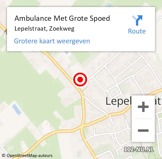 Locatie op kaart van de 112 melding: Ambulance Met Grote Spoed Naar Lepelstraat, Zoekweg op 13 april 2017 10:52