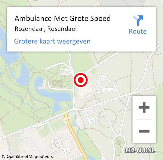 Locatie op kaart van de 112 melding: Ambulance Met Grote Spoed Naar Rozendaal, Rosendael op 13 april 2017 11:01