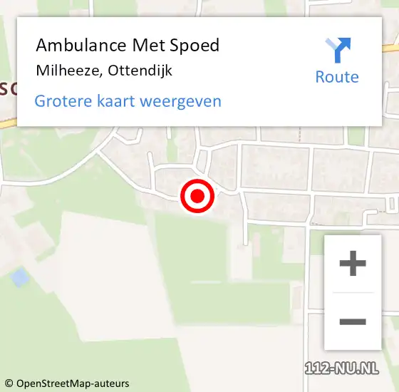 Locatie op kaart van de 112 melding: Ambulance Met Spoed Naar Milheeze, Ottendijk op 13 april 2017 11:52