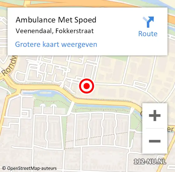 Locatie op kaart van de 112 melding: Ambulance Met Spoed Naar Veenendaal, Fokkerstraat op 13 april 2017 12:45