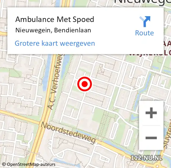 Locatie op kaart van de 112 melding: Ambulance Met Spoed Naar Nieuwegein, Bendienlaan op 13 april 2017 12:53