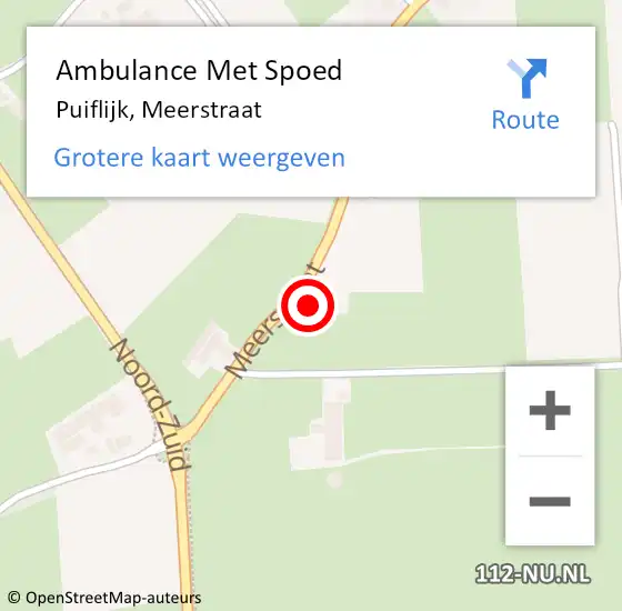 Locatie op kaart van de 112 melding: Ambulance Met Spoed Naar Puiflijk, Meerstraat op 13 april 2017 14:19