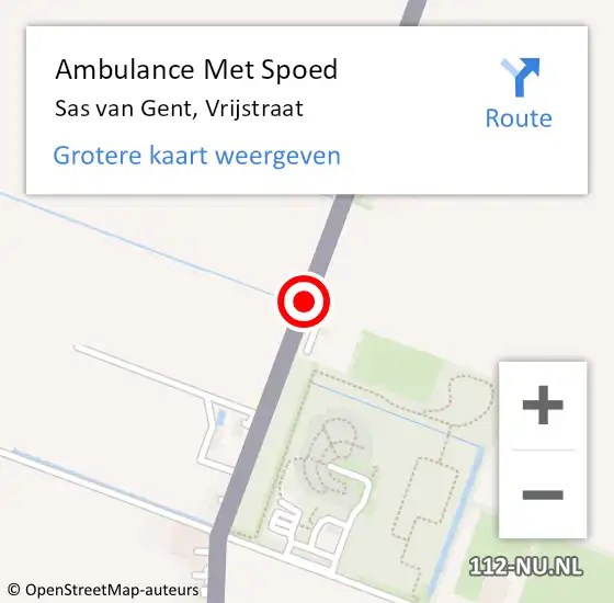 Locatie op kaart van de 112 melding: Ambulance Met Spoed Naar Sas van Gent, Vrijstraat op 13 april 2017 15:02