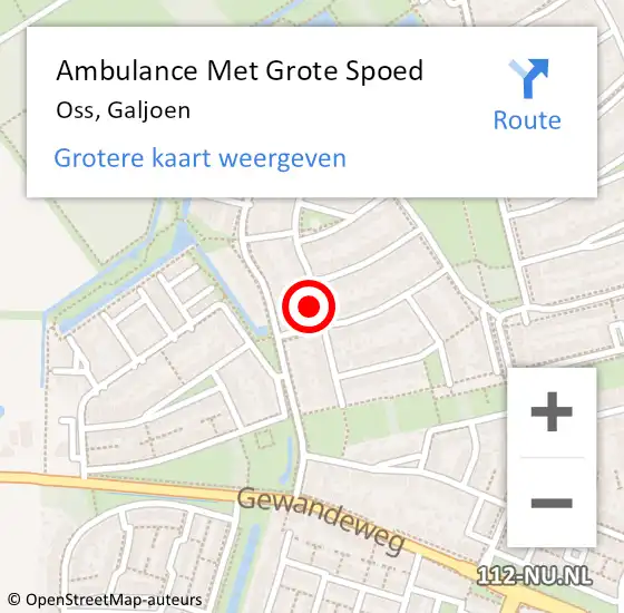 Locatie op kaart van de 112 melding: Ambulance Met Grote Spoed Naar Oss, Galjoen op 13 april 2017 16:17