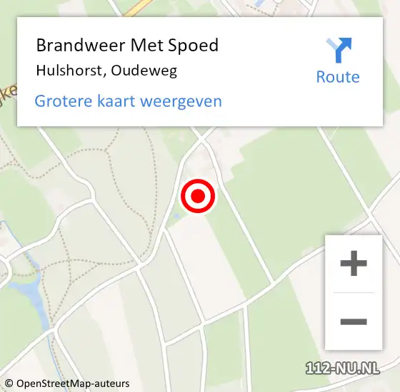 Locatie op kaart van de 112 melding: Brandweer Met Spoed Naar Hulshorst, Oudeweg op 13 april 2017 16:51