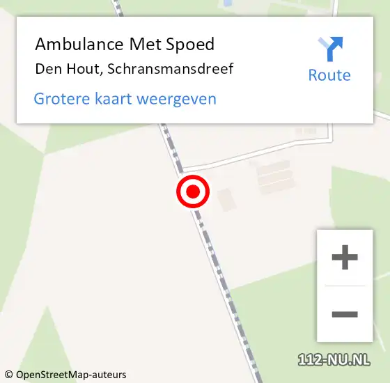 Locatie op kaart van de 112 melding: Ambulance Met Spoed Naar Den Hout, Schransmansdreef op 13 april 2017 17:35