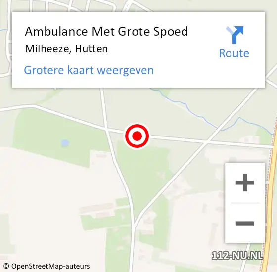 Locatie op kaart van de 112 melding: Ambulance Met Grote Spoed Naar Milheeze, Hutten op 13 april 2017 18:35